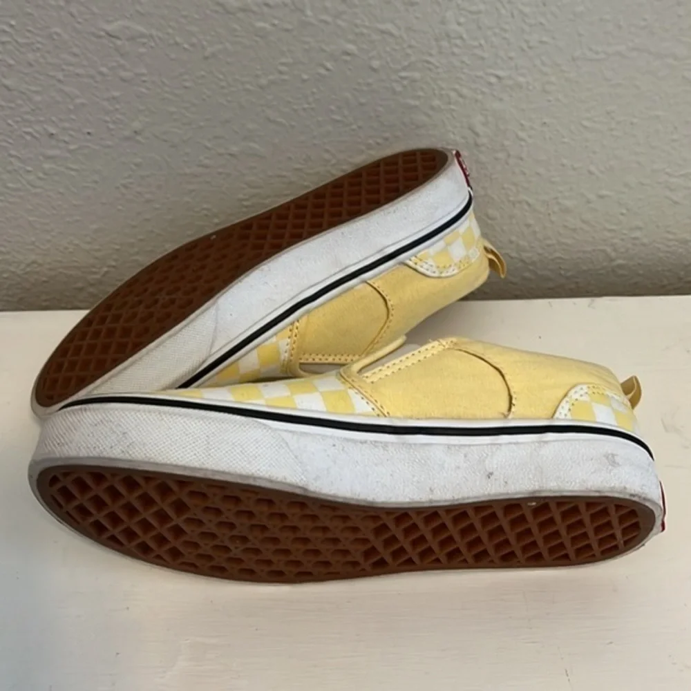 Vans Yellow Checked‎ Slip On Youth Size 2.5